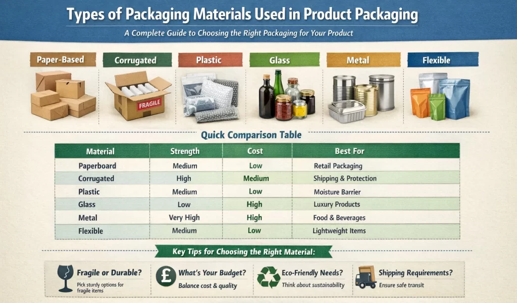 Types of packaging material