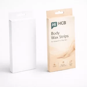Slim vertical retail boxes with integrated hanging tabs, shown in both plain white and branded versions.