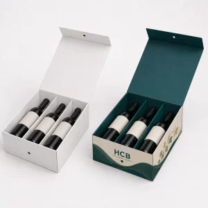 Custom bottle boxes with partitions for organized and secure multi-bottle packaging