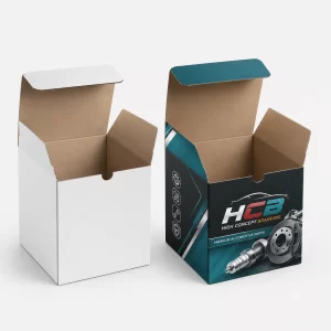 Modern black and red car parts packaging boxes designed specifically for durable mechanical part protection.
