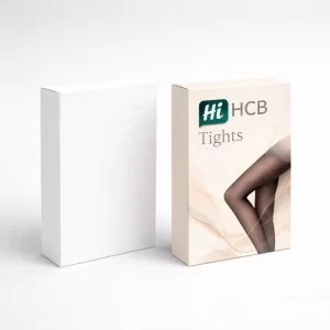 A pair of rectangular cardboard boxes, showcasing a minimalist white and a bespoke printed version.