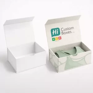 Two premium magnetic gift boxes, featuring printed brand logos on the inner lid and exterior sides.
