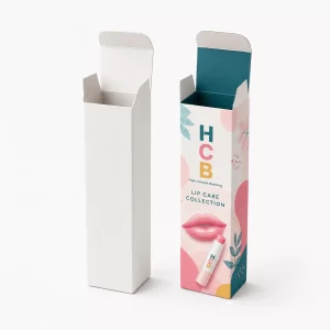 Two piece cardboard boxes with lids shown in solid white and custom pink patterns.