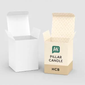 Pillar Candle Boxes white and cream colours