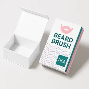 Luxury rigid beard brush packaging box with magnetic closure- designed for premium beard brush branding