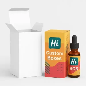 CBD packaging set with dropper bottle branded box and plain white box