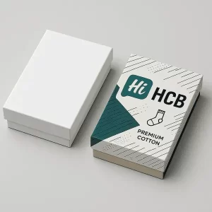 Premium magnetic gift boxes featuring internal dividers for multiple pairs of socks and branded lids.