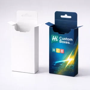 Bespoke battery display hanger boxes with premium branding and custom packaging