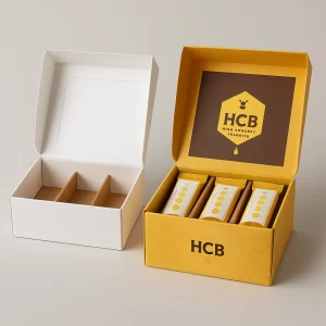 Bespoke honey packaging boxes tailored for premium honey brands