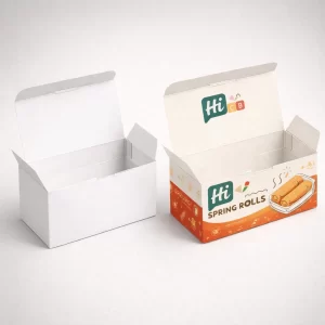 Bespoke spring rolls boxes with premium printing for branded food packaging