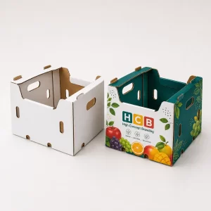 Corrugated fruit trays designed for display, storage, and transport of fresh fruits