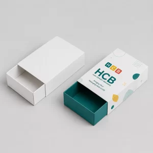 Modern sliding sleeve boxes with a drawer-style opening for compact and stylish retail product displays.