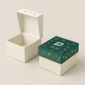 Custom gourmet boxes with logo for premium food packaging and branding