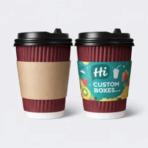 Custom printed smoothie cup sleeves with logo for cafés, juice bars, and takeaway drinks