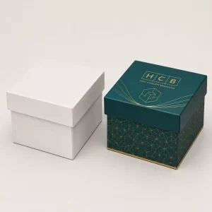 Custom rigid cube boxes with logo for luxury retail and gift packaging