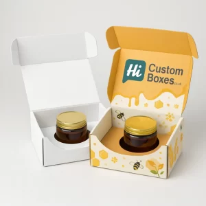 Honey box packaging for jars, bottles, and retail honey products