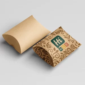 Custom kraft pillow boxes for eco-friendly gift and retail packaging