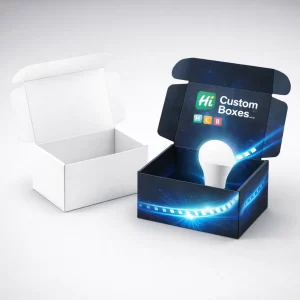 Custom light packaging boxes for protecting and presenting lighting products