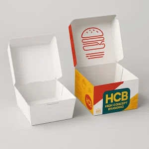 Personalized burger boxes with unique designs and branded packaging