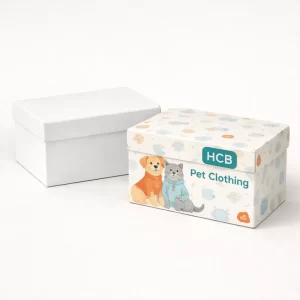 Two-piece rigid gift boxes with lids, featuring a minimalist white design and a branded teal version.