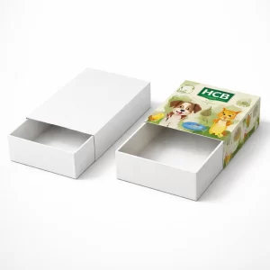 Vertical medicinal-style boxes, one blank and one featuring a teal wave design with a medical cross logo.
