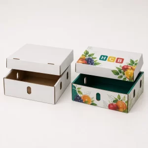 Printed fruit packaging boxes with custom branding for fruit retailers and growers