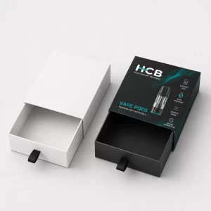 Printed vape pod boxes with custom designs for vape brands