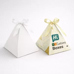 Custom pyramid boxes for creative gift packaging and retail presentation
