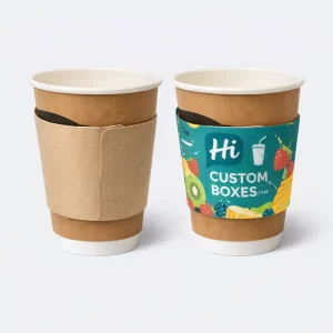 Custom smoothie cup sleeves for branded beverage packaging and easy handling