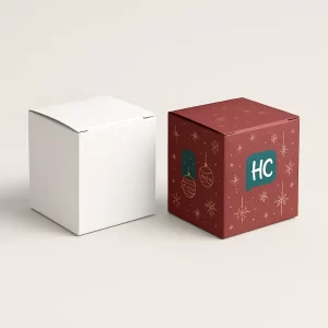 Printed ornament packaging boxes for retail display, storage, and shipping