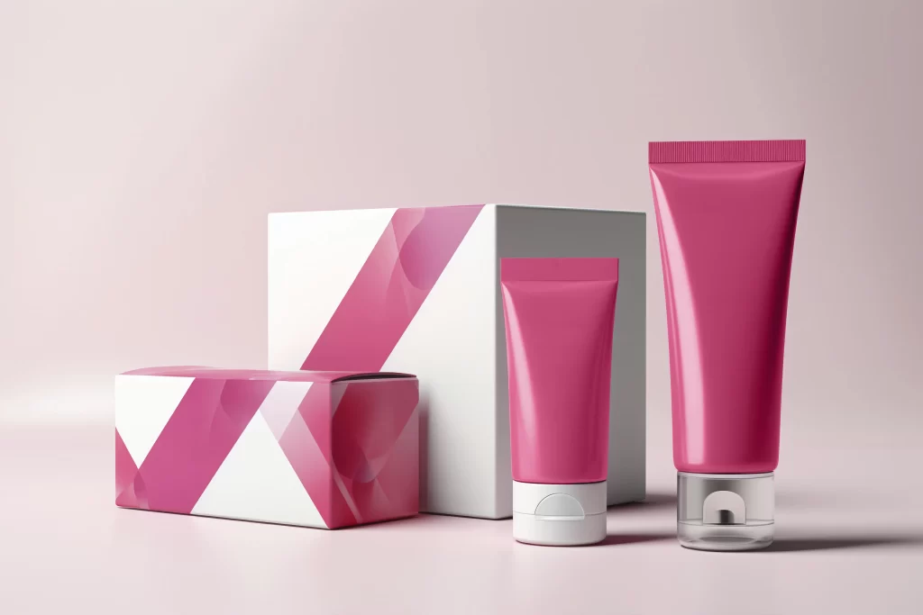 How Cosmetic Packaging Protects Product Quality and Extends Shelf Life 1 Cosmetic packaging box and tubes in pink colour