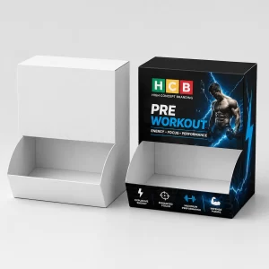 Counter creatine display boxes for retail merchandising and product visibility