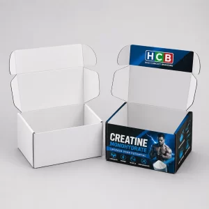 Creatine workout boxes for packaging fitness and performance supplements