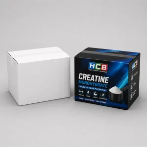 Custom creatine boxes with branded printing for sports nutrition products