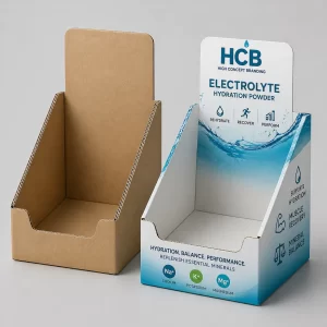 Custom electrolyte powder boxes with logo for branded sports nutrition products