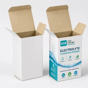 Custom electrolyte powder boxes for premium supplement packaging and retail display