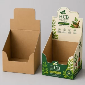 Herbal tonic display boxes for attractive retail shelves and product visibility
