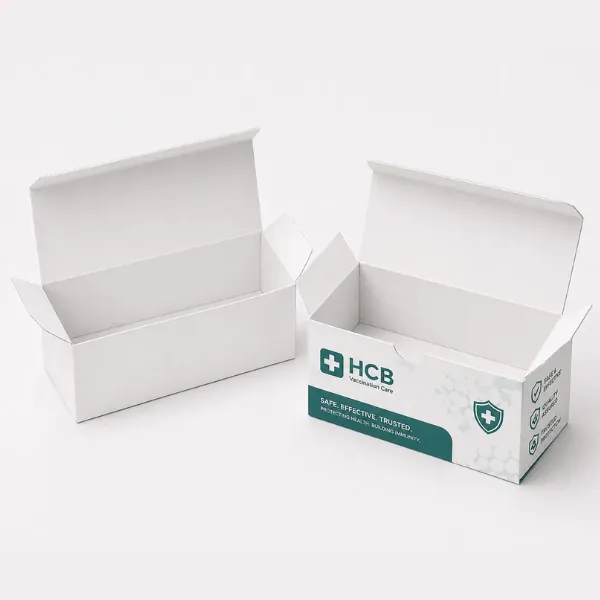 Custom vaccination boxes for secure pharmaceutical packaging and retail display