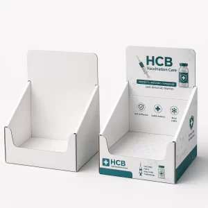 Custom vaccination display boxes for organised healthcare product presentation