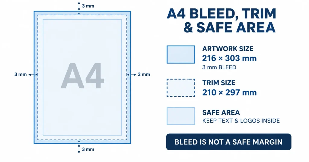 A4 Bleed Trim and Safe Area