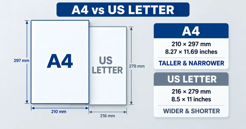 A4 vs US Letter