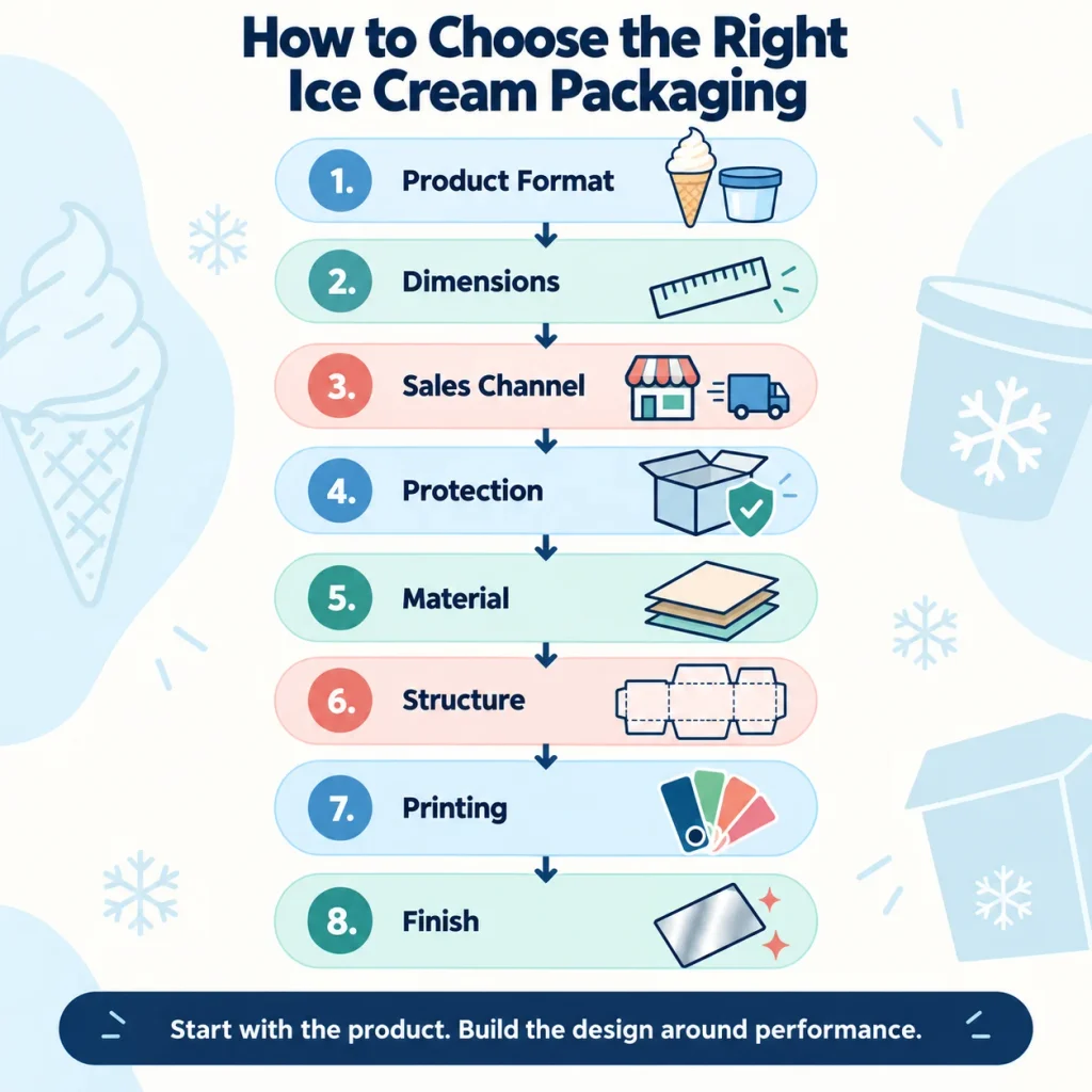 Ice Cream Packaging Ideas for UK Brands: Boxes, Sleeves & Design Tips 3 Choose right ice cream packaging
