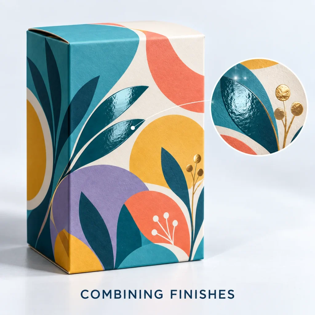 Packaging Finishes Guide - Foil, Embossing, Spot UV & Lamination 7 Combine Finishes 1
