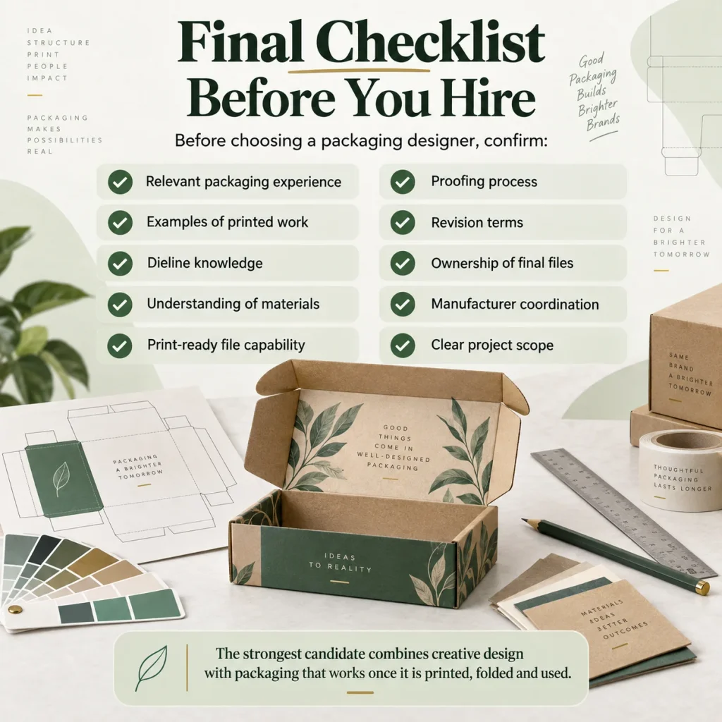 Final Checklist for hiring a designer