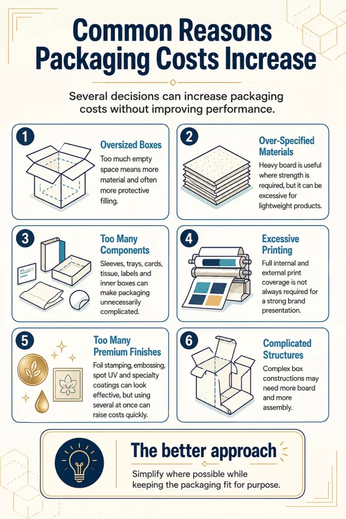 How Businesses Reduce Packaging Costs Without Cutting Quality 1 High Packaging cost reason's infographics